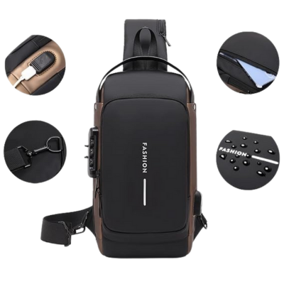 Bolso Cruzado Antirrobo Premium con Puerto USB – Impermeable y Unisex